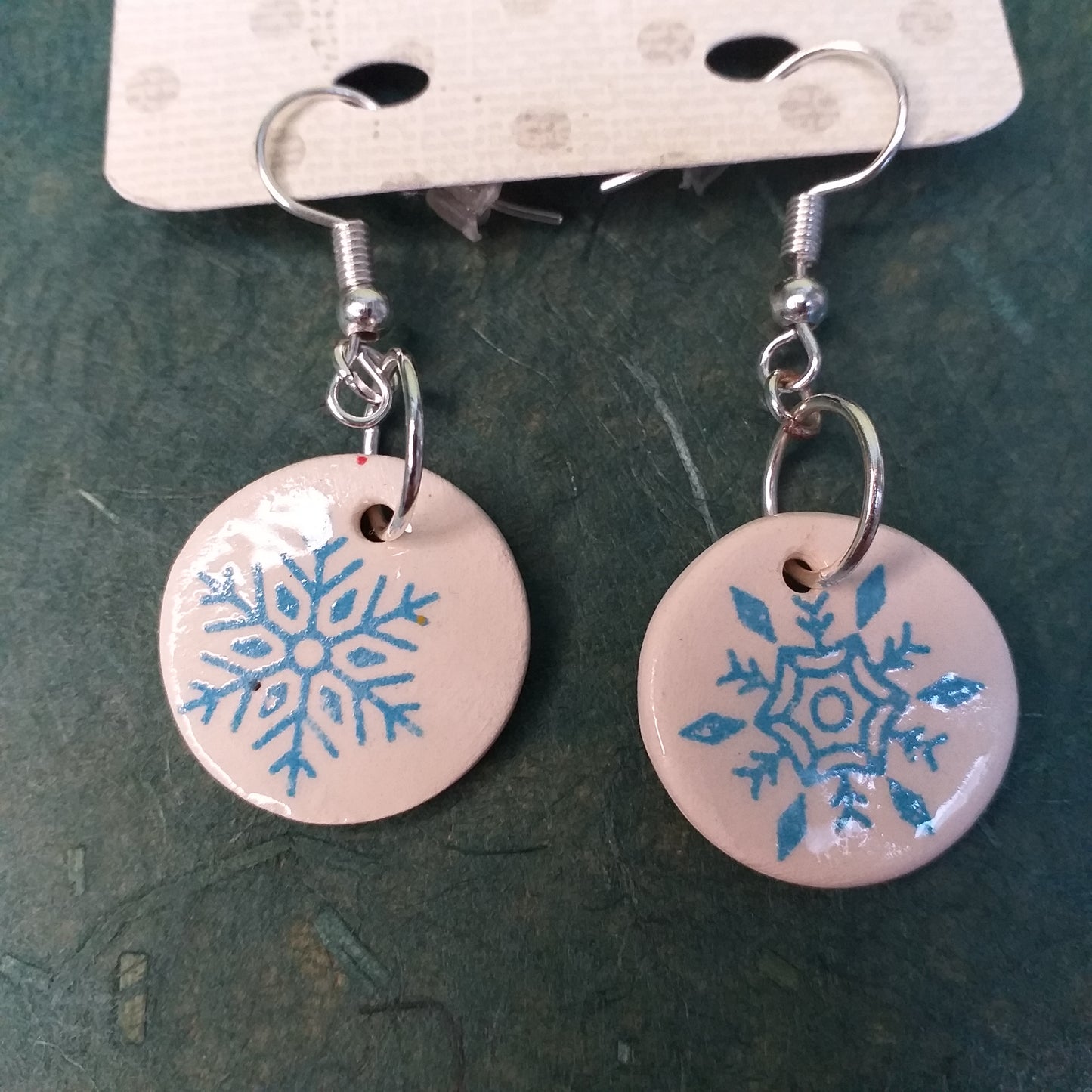 Festive ceramic bead earrings!